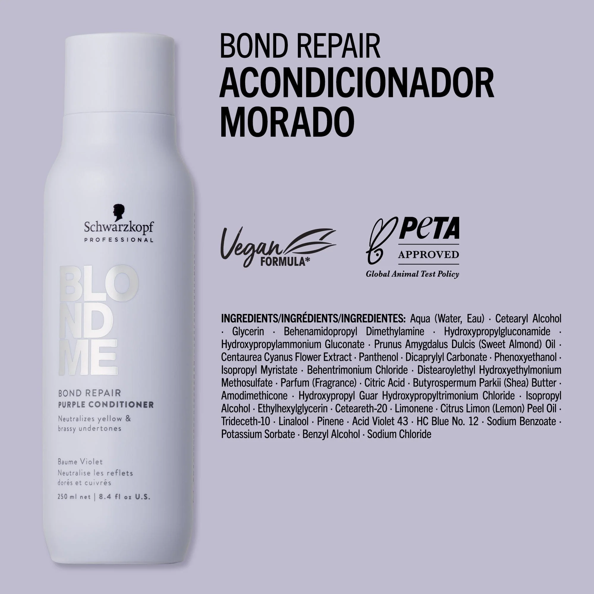 Acondicionador Morado Bond Repair de BLONDME 250ml - Image 4