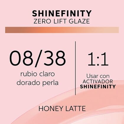 Shinefinity Wella 08/38 Rubio Claro Dorado Perla -60ML - Image 3