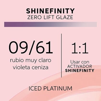 Shinefinity Wella 09/61 Rubio Muy Claro Violeta Ceniza -60ML - Image 3