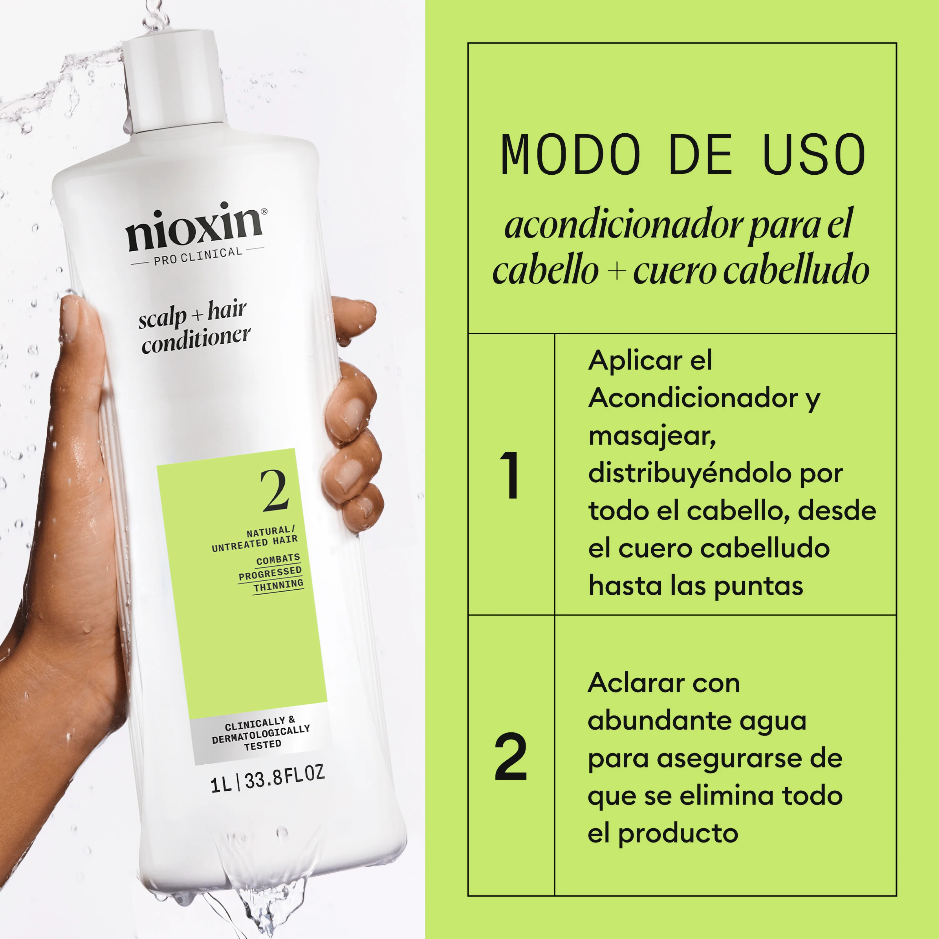 SYSTEM 2 SCALP THERAPY Acondicionador Revitalizante Step 2 Cabello Natural 1000ml - Image 6
