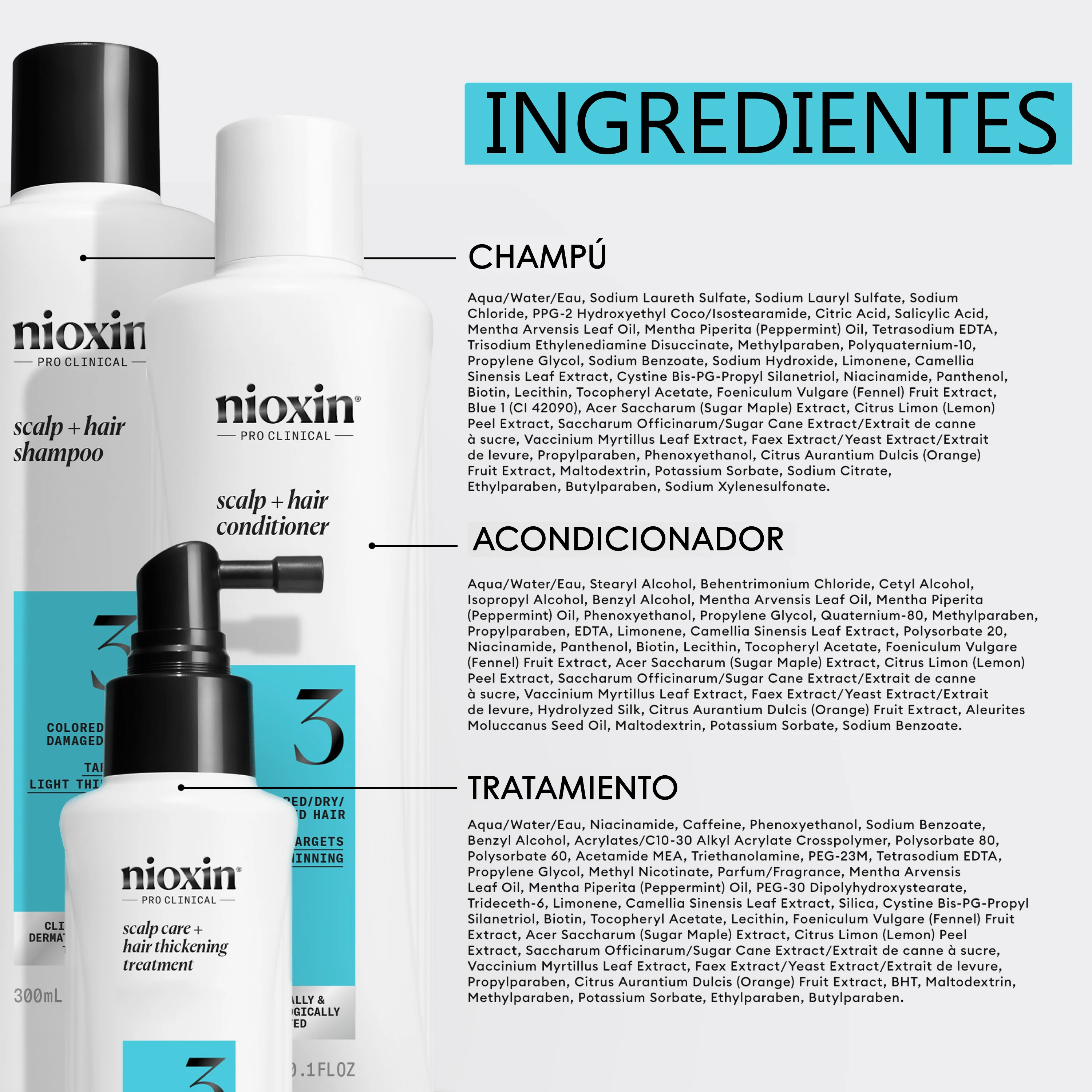 SYSTEM 3 Kit Champú 300ml + Acondicionador 300ml +Tratamiento 100ml - Image 3