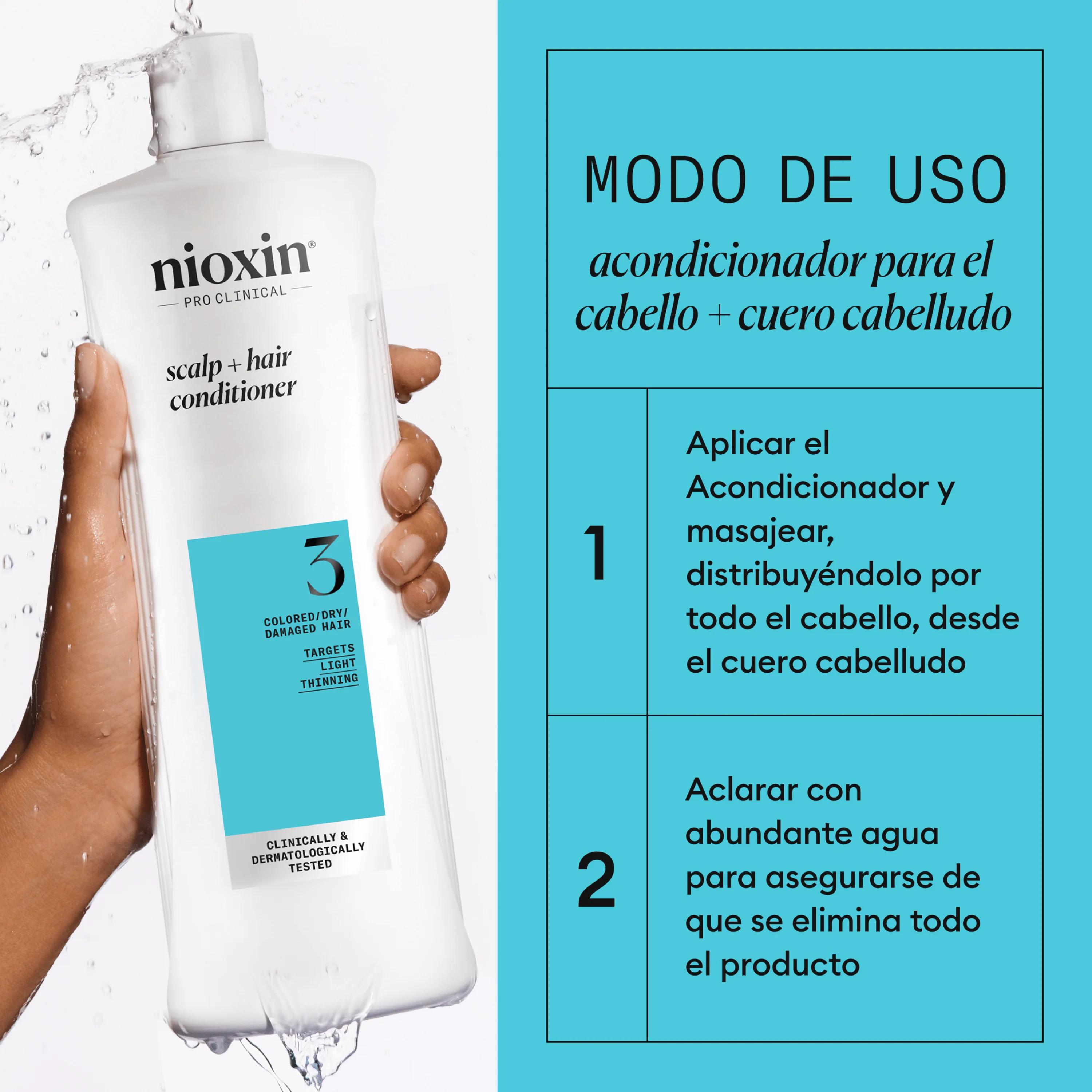 SYSTEM 3 SCALP THERAPY Acondicionador Step 2 Cabello Teñido 1000ml - Image 7