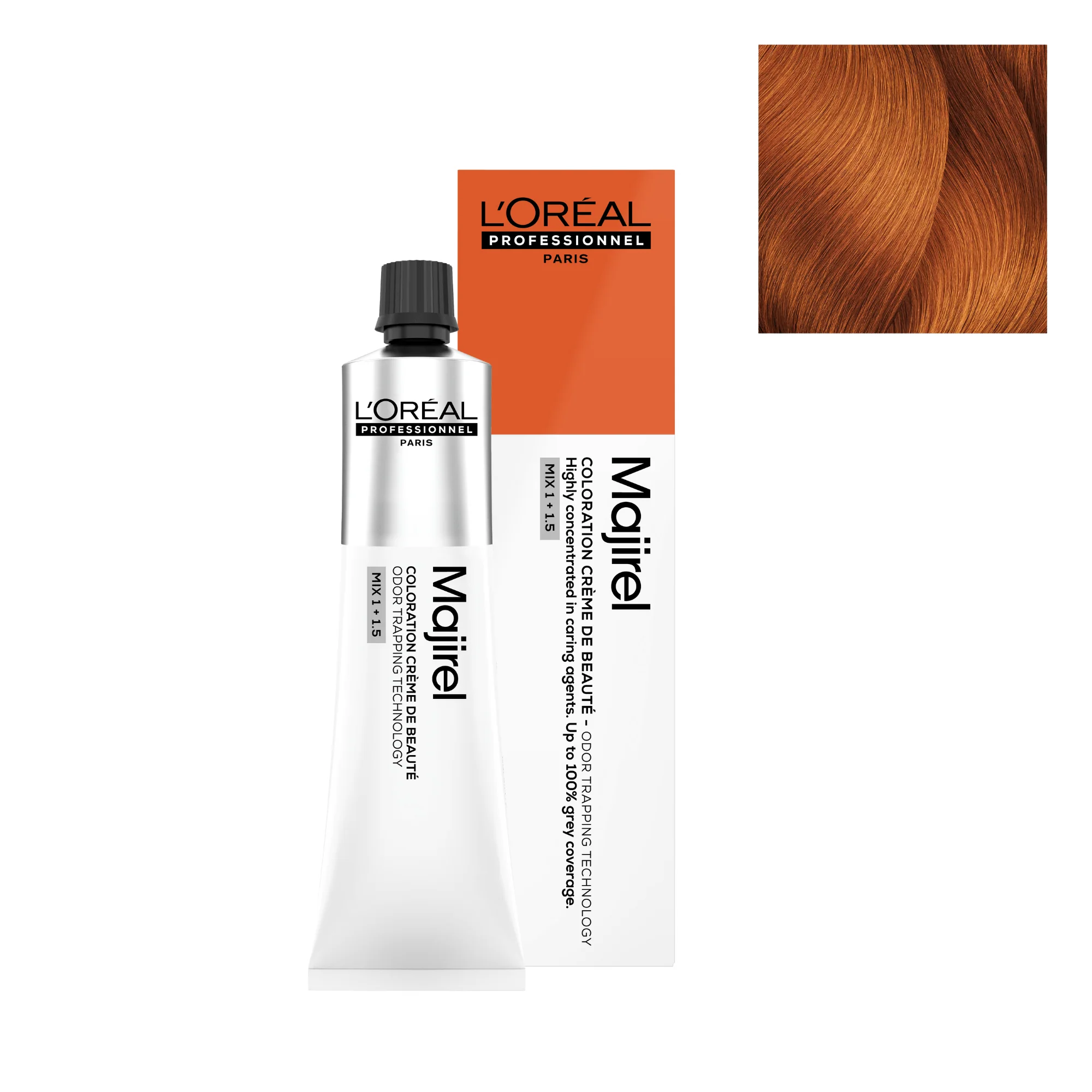Tinte Majirel 7.44 - 60ml | Rubio Cobrizo Profundo - L'Oréal Professionnel