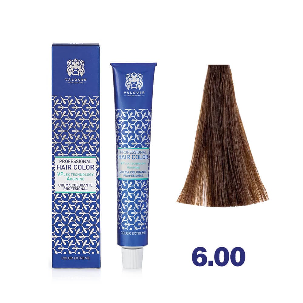 VALQUER 6.00 RUBIO OSCURO DOBLE COBERTURA CREMA COLORANTE PROFESIONAL 60 ML