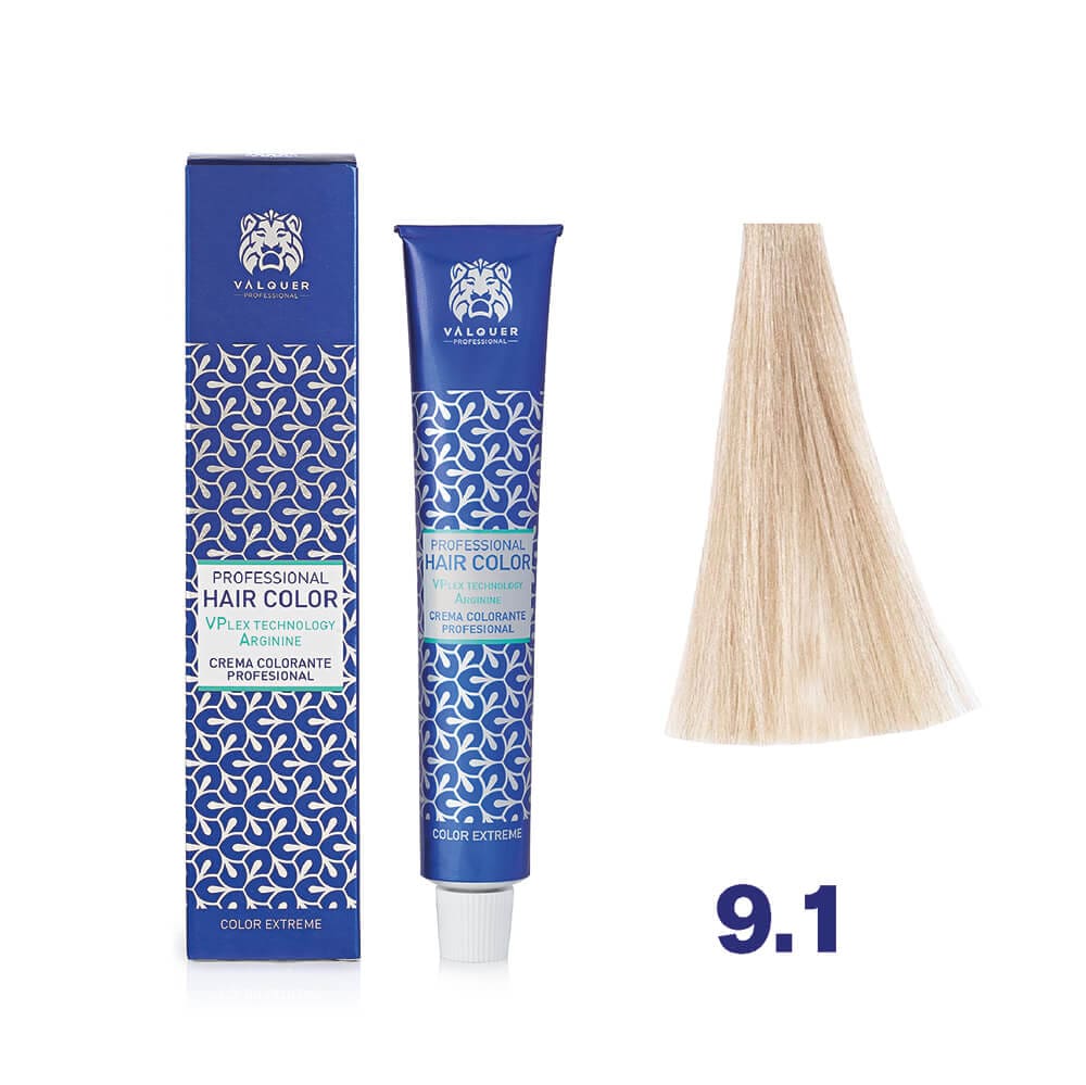 VALQUER 9.1 RUBIO MUY CLARO CENIZA CREMA COLORANTE 60 ML